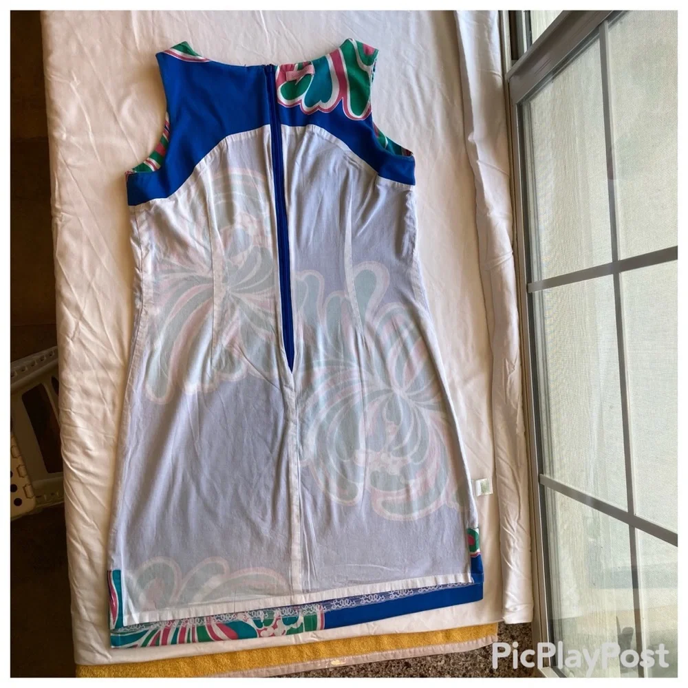 &Lilly Pulitzer Stephanie Shift Style#86273 Novelty Big Bang print Brewster Blue - Picture 12 of 16